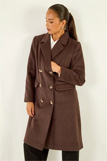 Petite Double Breasted Smart Coat 12031119