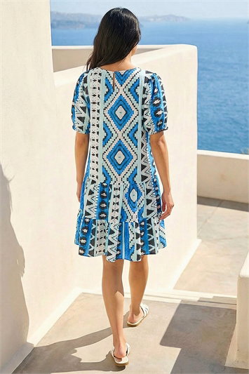 Petite Aztec Smock Dress 14902609