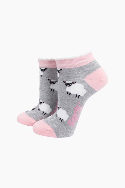 Grey Sheep Bamboo Trainer Socks In Grey Marl
