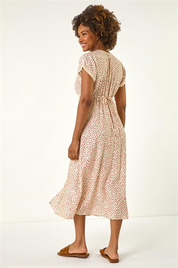 Ditsy Lace Trim Midi Dress 14735546