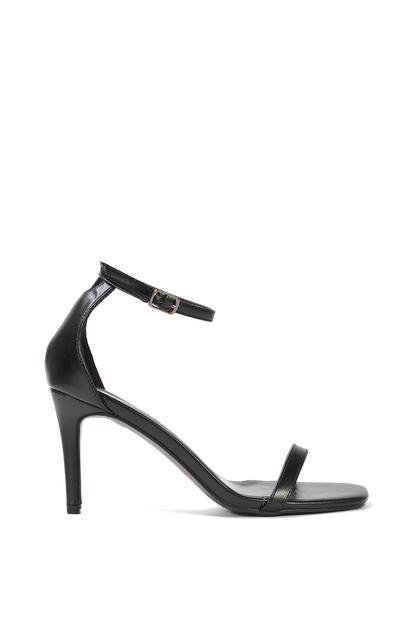 Black 'Emma' Strappy Stiletto High Heels With Ankle Strap