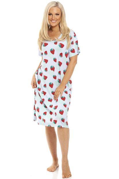 Pink Spandex Short Sleeve Nightdress
