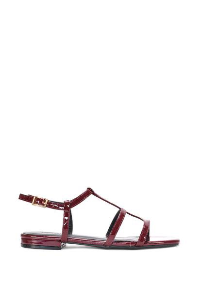 Black 'Danielle' Flat Strappy Caged Square Toe Sandals With Buckle