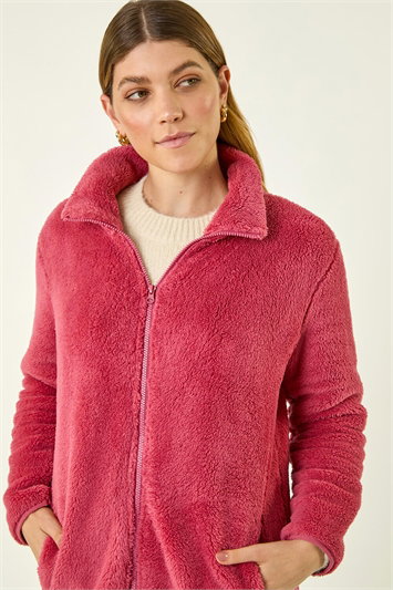 Red Soft Sherpa Fleece Jacket