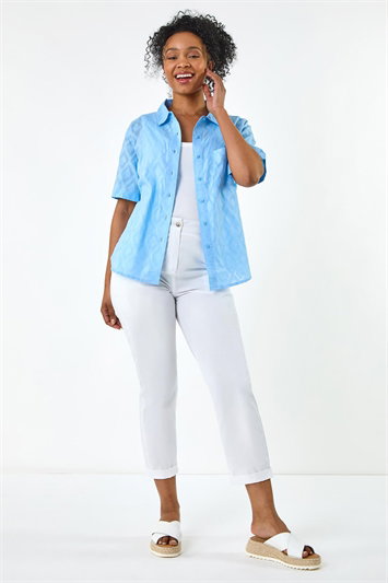 Petite Jacquard One Pocket Shirt 10145309