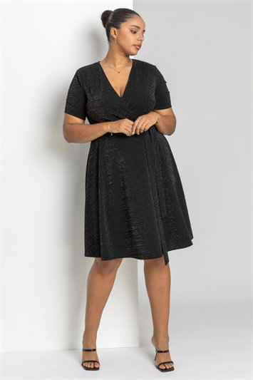 Curve Shimmer Wrap Dress 14218208