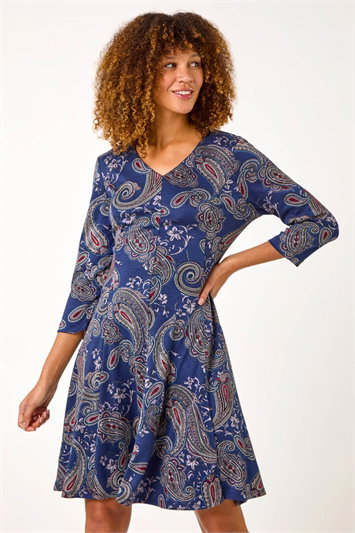 Paisley Print Panel Dress 14597660