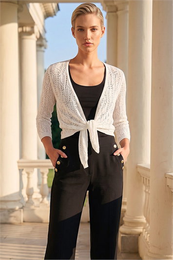 White Light Weight Stitch Shrug