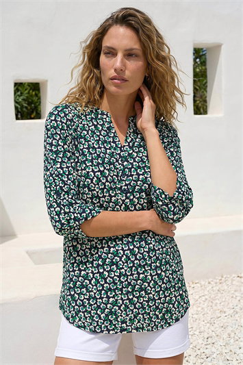 Floral Print 3 Button Shirt 19379060
