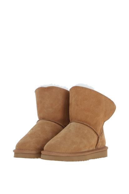 Brown 'Becca' Real Sheepskin Suede Boots
