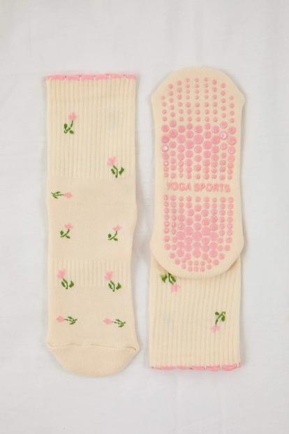 Multi Printed Non Slip Cotton Knit Yoga Socks