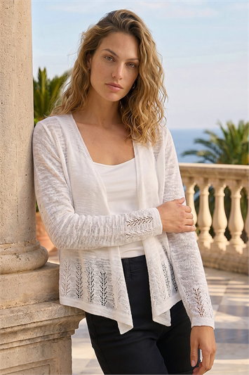 White Lightweight Knitted Shrug