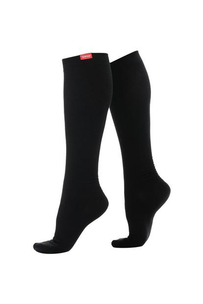 Black Nylon 15-20Mmhg Compression Wide Socks