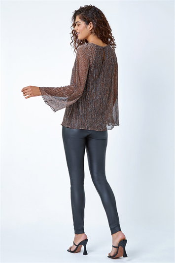 Plisse Overlay Wide Sleeve Top 19247613