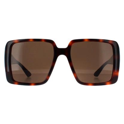 Brown Square Dark Havana With Gold Dark Brown Gg1692s