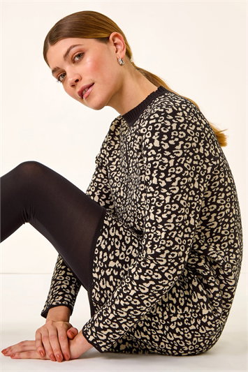 Animal Print Knitted Shift Dress 14780508