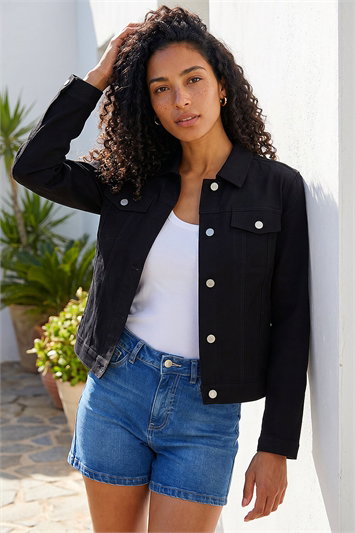 Black Stretch Pocket Detail Jacket