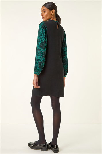 Contrast Print Knitted Dress 14763991
