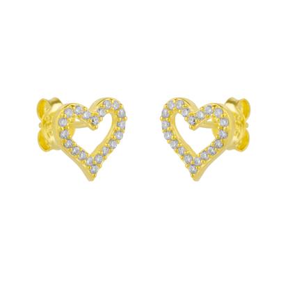 Metallic Heart Sterling Silver Stud Earrings
