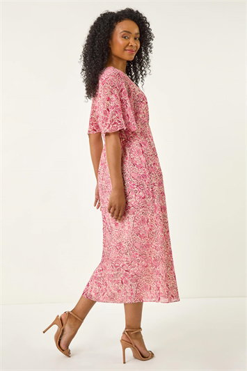 Petite Paisley Tea Midi Dress 14708572