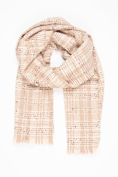 Pink Tartan Check Lightweight Scarf