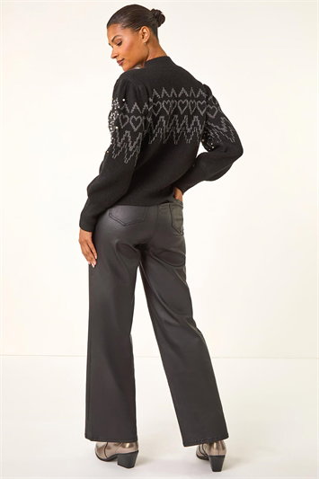 Jacquard Faux Pearl Knit Jumper 16226908