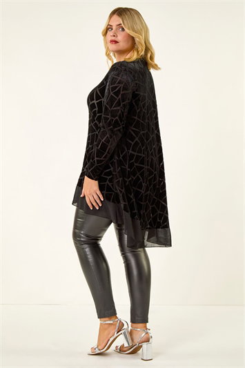 Curve Velvet Chiffon Hem Top 19458208