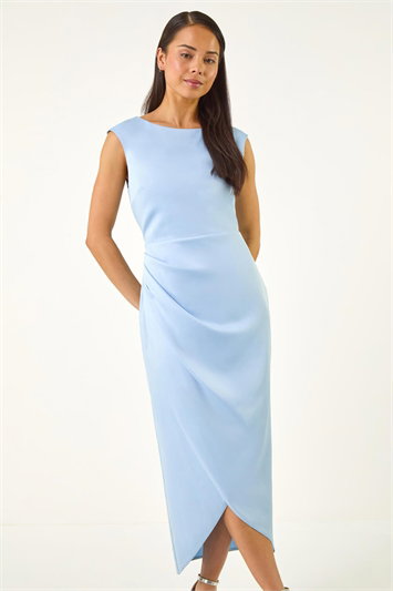 Petite Draped Midi Dress 14877009