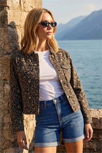 Brown Animal Print Jacket