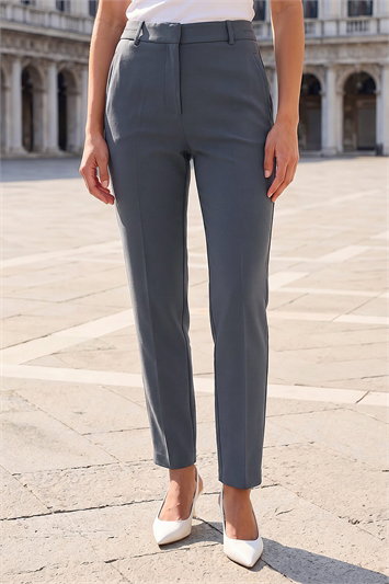 Grey Straight Leg Angela Stretch Trouser