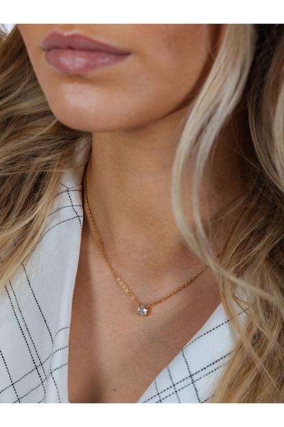 Metallic Diamante Crystal Necklace - Gift Boxed
