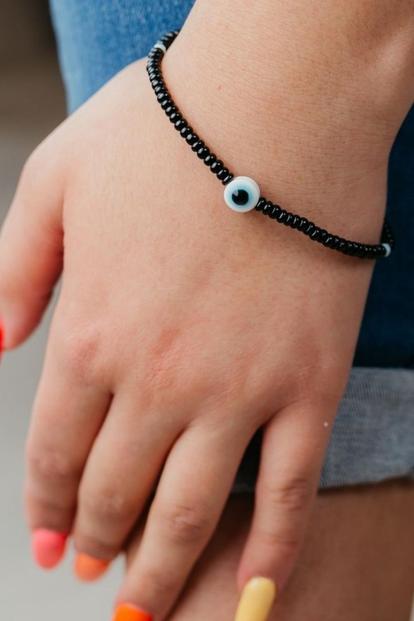 White Adjustable Evil Eye Nazar Bracelet