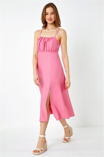 Sleeveless Gathered Midi Dress 14387972
