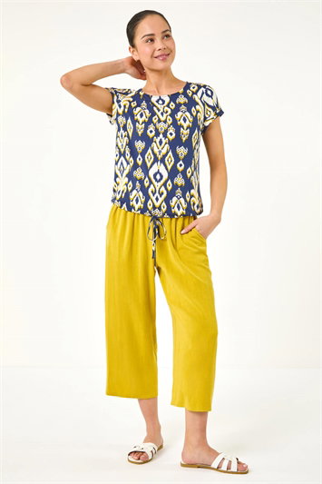 Petite Aztec Drawstring Hem Top 19499260