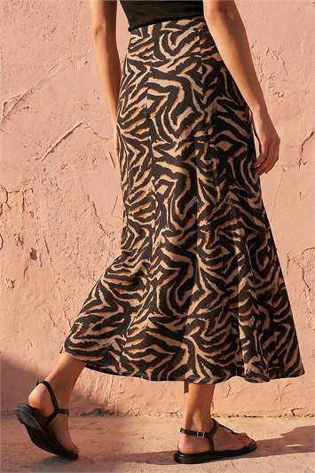 Abstract Animal Print A-Line Skirt 17060790
