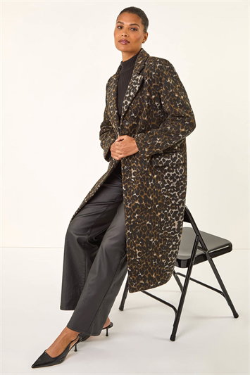 Animal Print Formal Pocket Coat 12041114