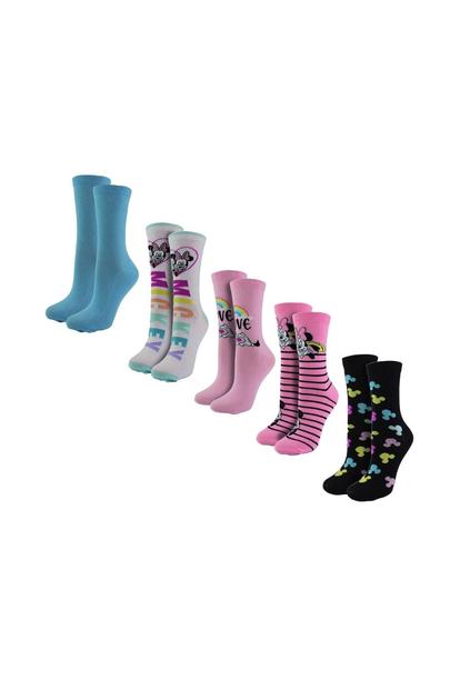 Multi Ladies 5 Pairs Minnie Mouse Socks | Cute Novelty Disney Mickey Mouse Socks