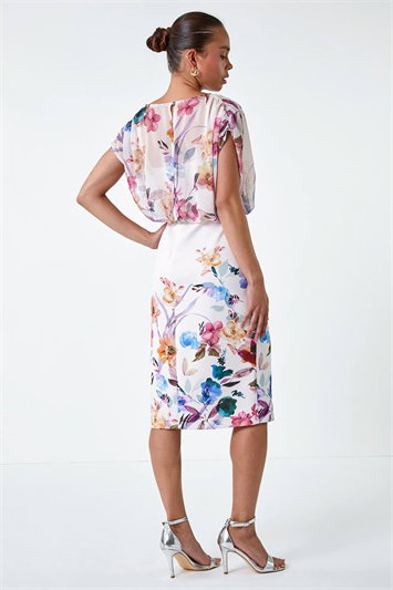 Petite Floral Chiffon Blouson Overlay Dress 14579938