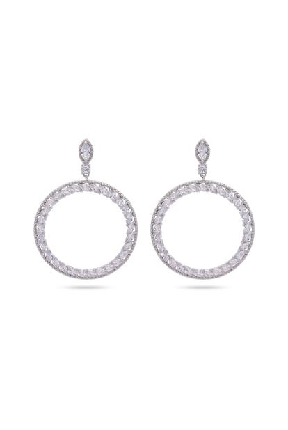 Metallic Dazzling Hoop Drop Earrings