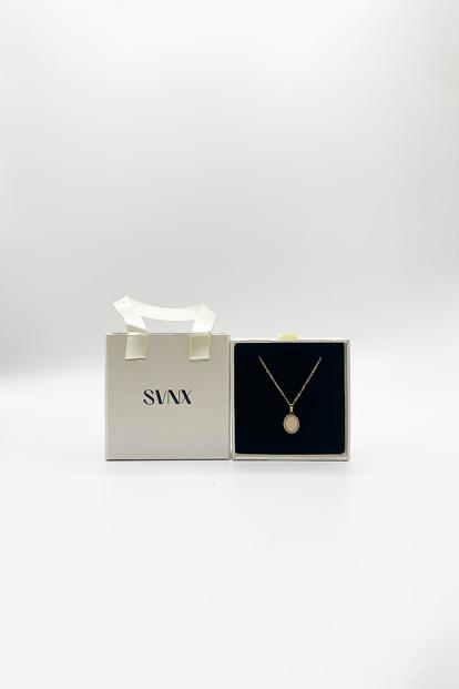 Pink Pink Stone Pendant Necklace - Gift Boxed
