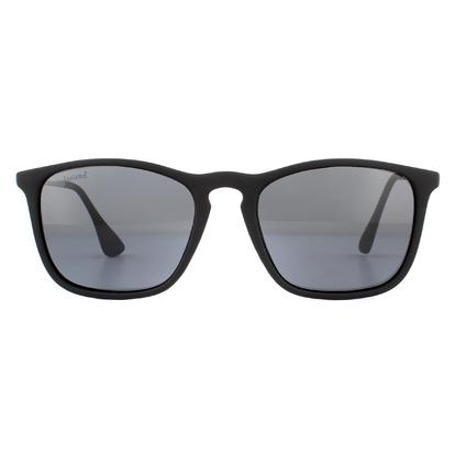 Black Rectangle Black Rubbertouch Black Smoke Polarized Sunglasses