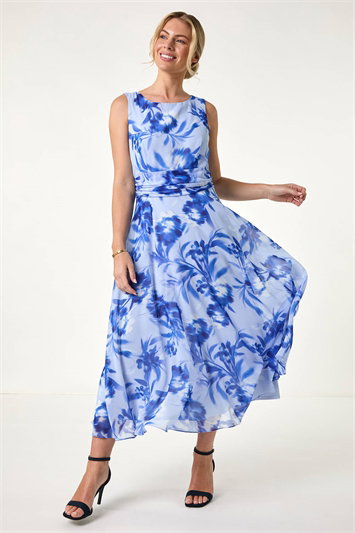 Petite Floral Print Midi Dress 14682709