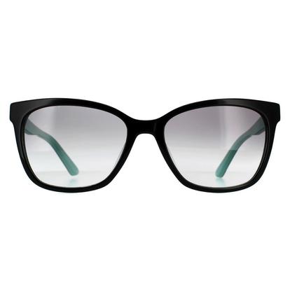 Black Rectangle Black Teal Grey Gradient Sunglasses