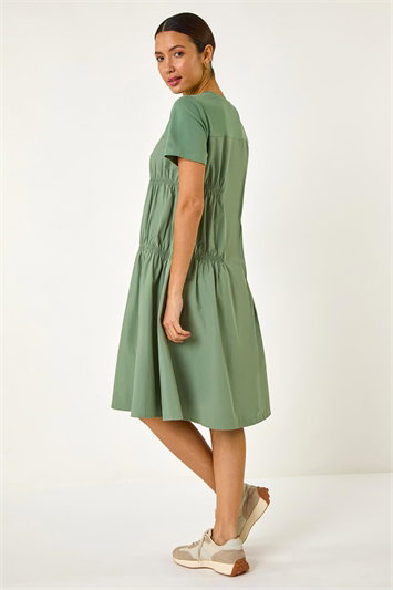 Gathered Cotton Stretch Smock Dress 14662782