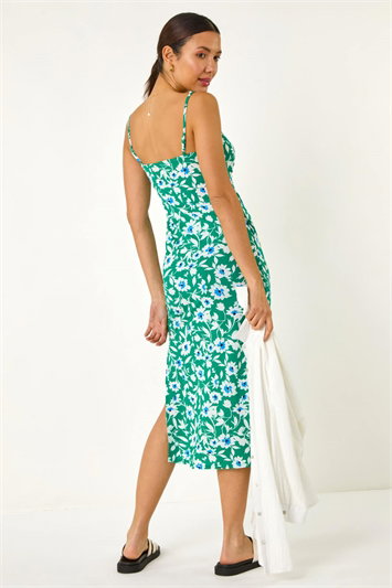 Floral Strappy Stretch Midi Dress 14693534