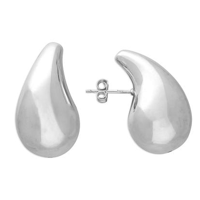 Metallic Statement Sterling Silver Teardrop Earrings