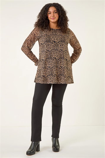 Curve Animal Frill Cuff Top 19439959