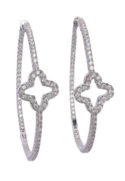 Metallic Clover Hoop Earrings
