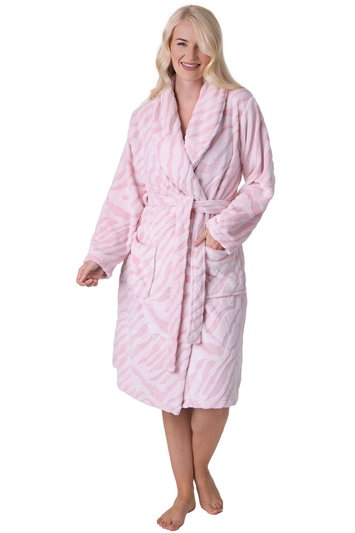Pink Supersoft Printed Bathrobe