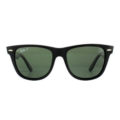 Black Rectangle Black Green Polarized Wayfarer 2140 Sunglasses